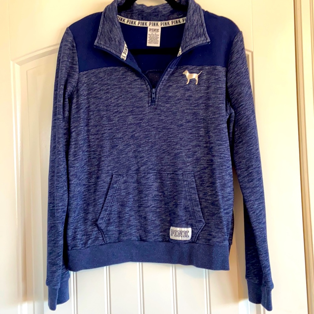 Pink 1/4 zip pull over